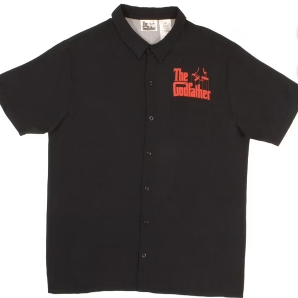 The Godfather Men's 3XL Black Rayon Shirt with Short Sleeves - Picture 5 of 6